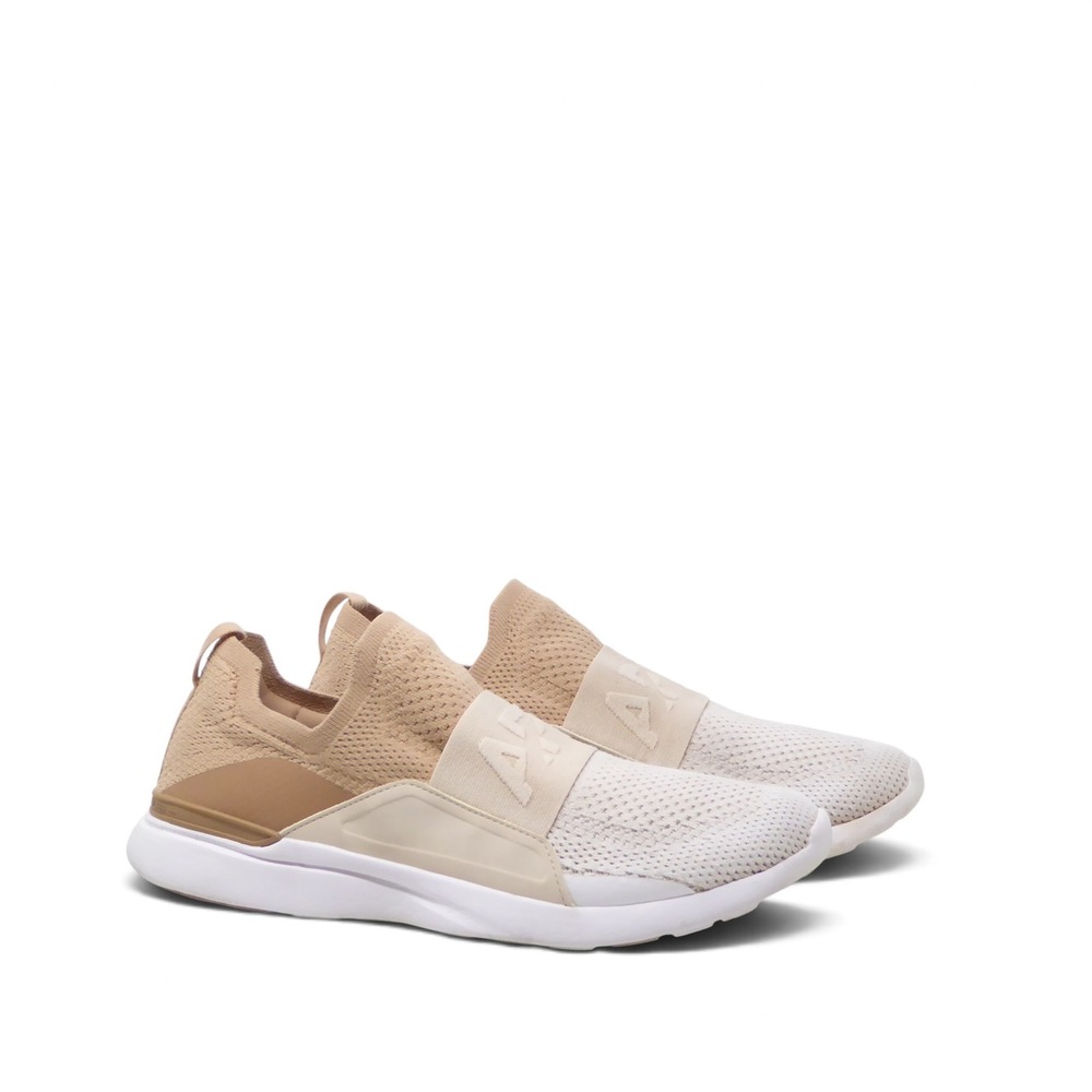 APL Womens TechLoom Bliss Sneakers Tan White Slip On Knit 8.5